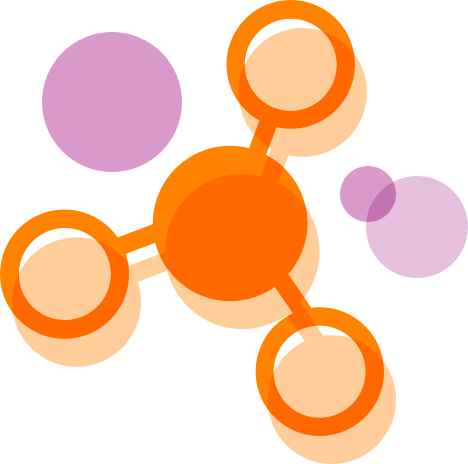 Orange molecule icon